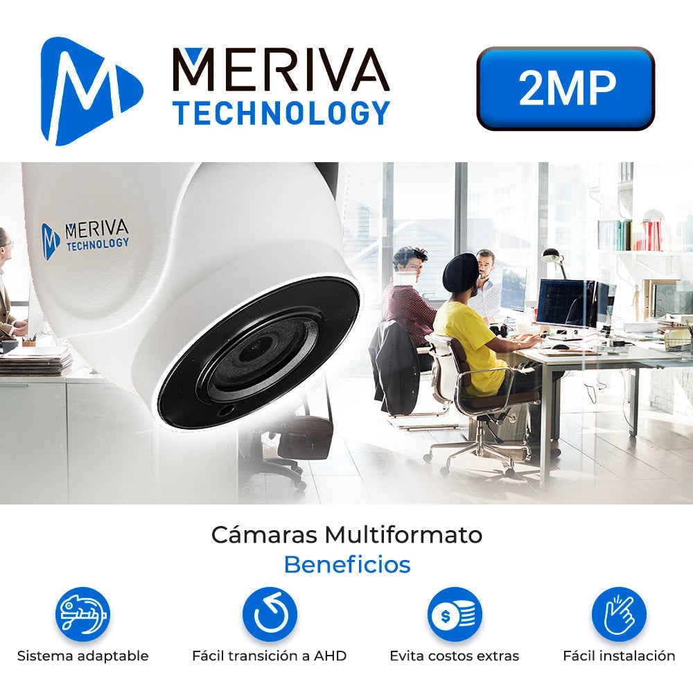 CAMARA AHD / TVI / CVI / SD / 1080P - 2MP / DOMO MERIVA TECHNOLOGY MBASHD3202 / IP66 / 20M IR / 2.8MM / COC / 12 VDC / METALICA-Cámaras-MERIVA TECHNOLOGY-Bsai Seguridad & Controles