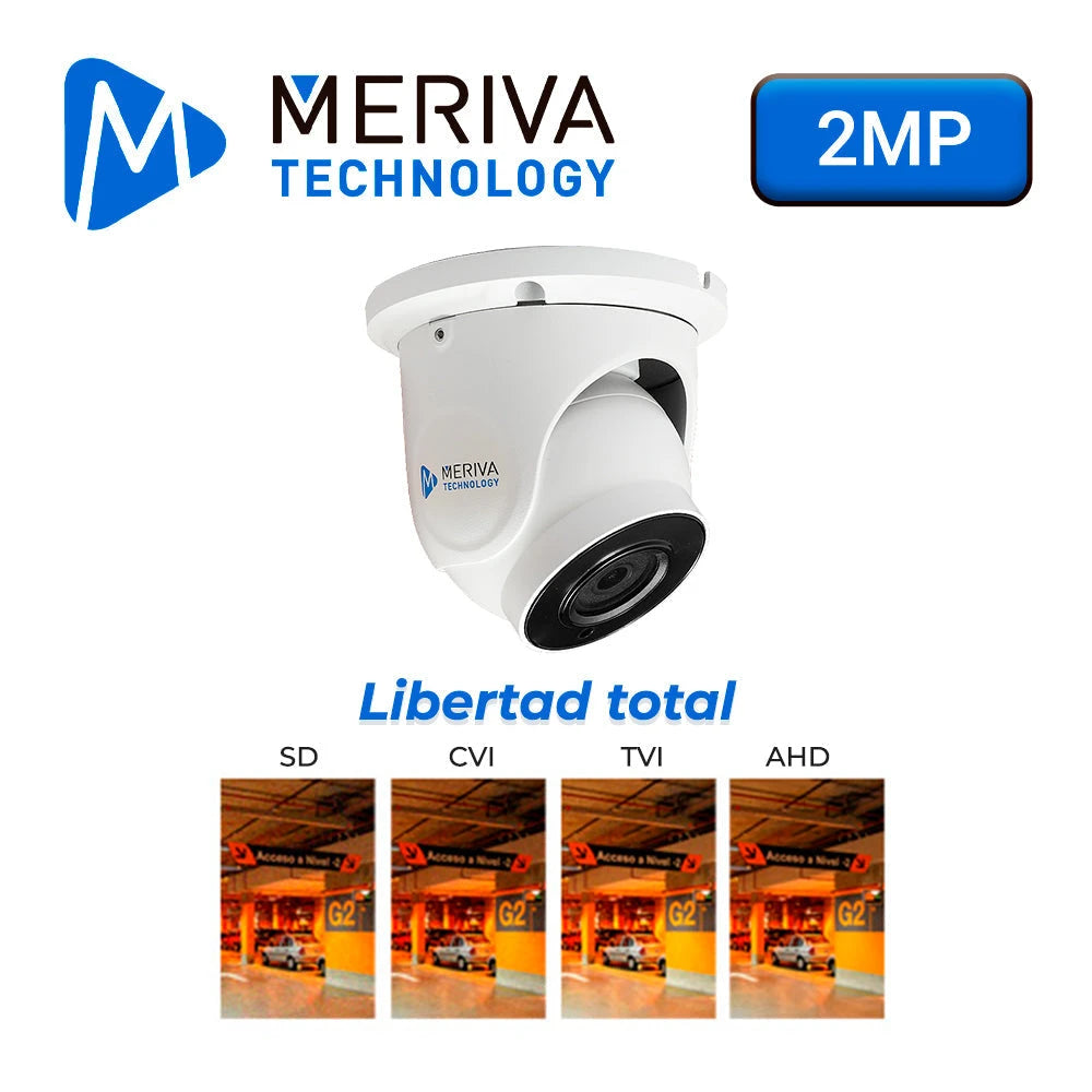CAMARA AHD / TVI / CVI / SD / 1080P - 2MP / DOMO MERIVA TECHNOLOGY MBASHD3202 / IP66 / 20M IR / 2.8MM / COC / 12 VDC / METALICA-Cámaras-MERIVA TECHNOLOGY-Bsai Seguridad & Controles