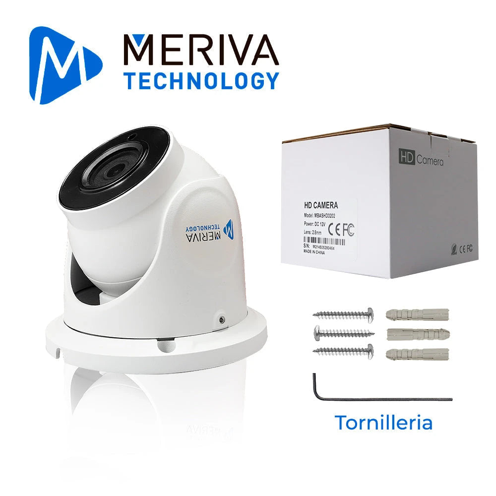 CAMARA AHD / TVI / CVI / SD / 1080P - 2MP / DOMO MERIVA TECHNOLOGY MBASHD3202 / IP66 / 20M IR / 2.8MM / COC / 12 VDC / METALICA-Cámaras-MERIVA TECHNOLOGY-Bsai Seguridad & Controles