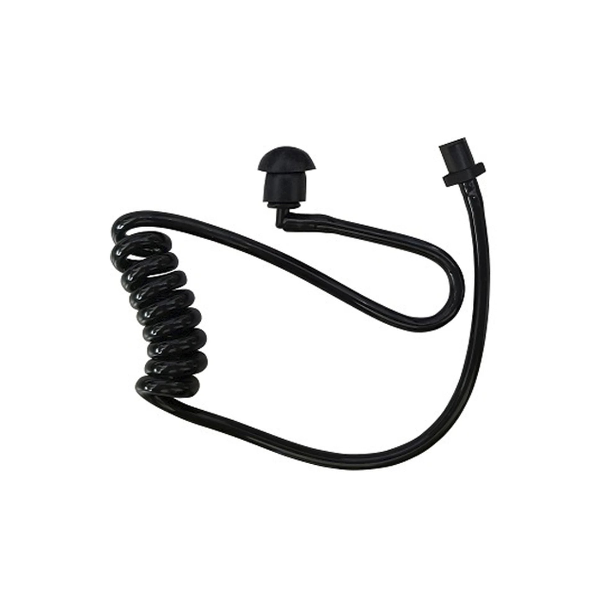 TUBO ACÚSTICO CON CONECTOR GIRATORIO, CODO Y AURICULAR EN COLOR NEGRO P/MICROF.-Refacciones-PRYME-Bsai Seguridad & Controles