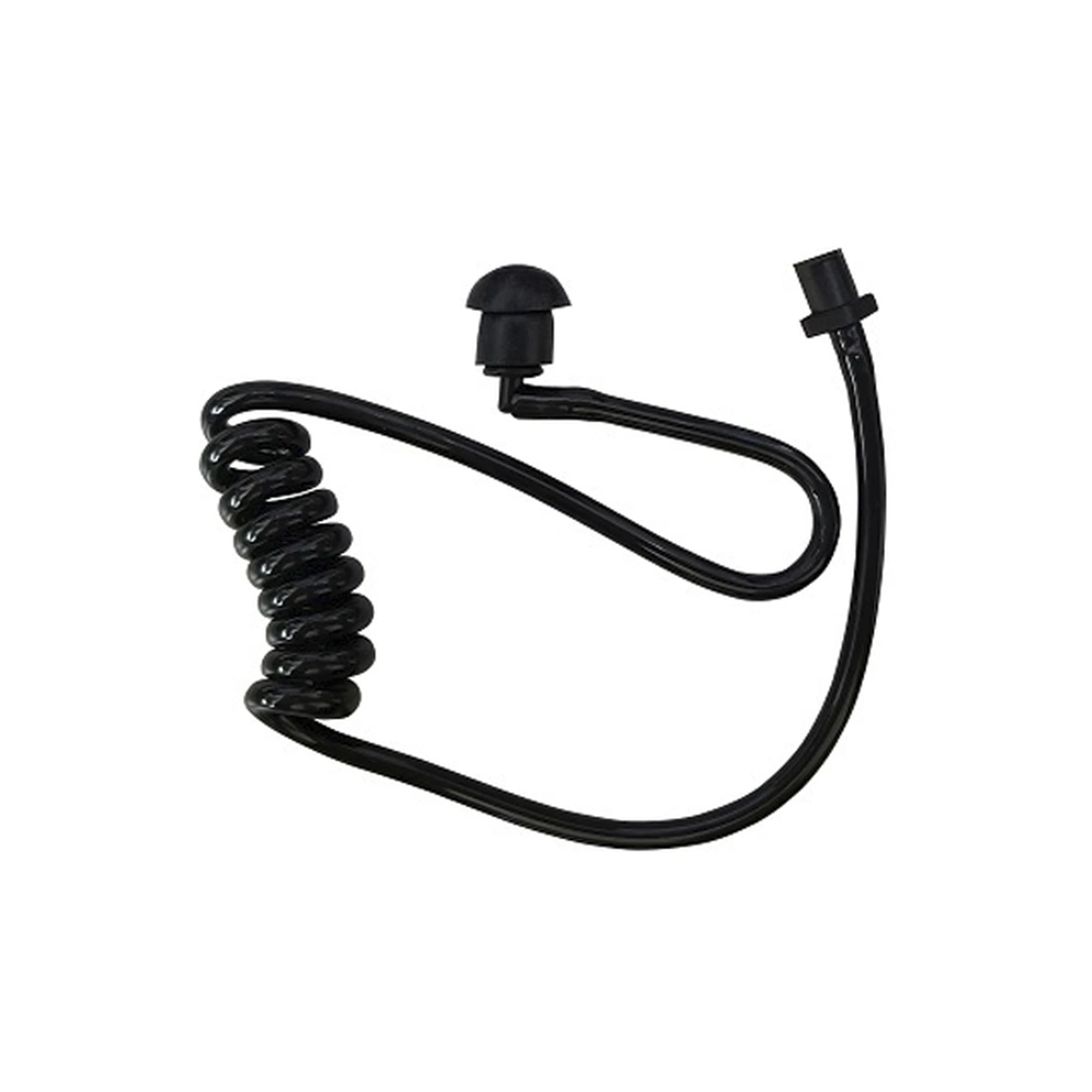 TUBO ACÚSTICO CON CONECTOR GIRATORIO, CODO Y AURICULAR EN COLOR NEGRO P/MICROF.-Refacciones-PRYME-Bsai Seguridad & Controles