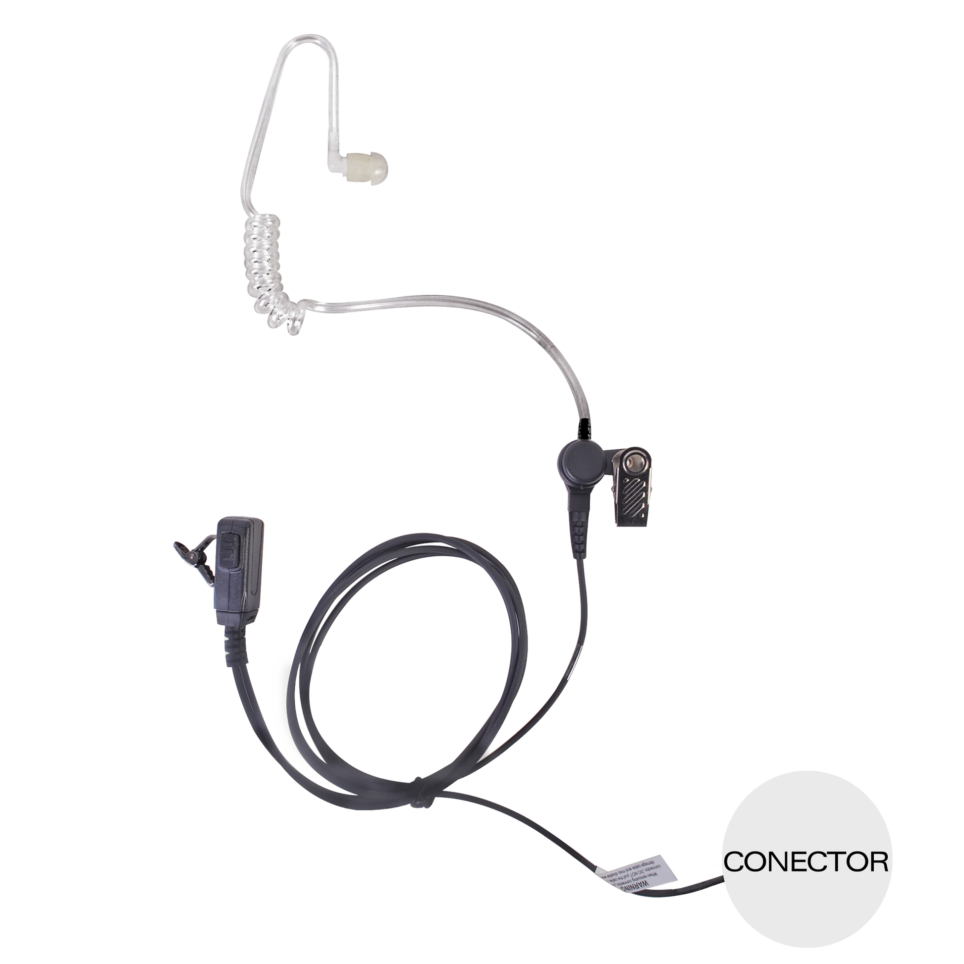 MICRÓFONO - AUDÍFONO DE SOLAPA CON TUBO ACÚSTICO TRANSPARENTE PARA NXPOC-130-Accesorios para KENWOOD-TXPRO-Bsai Seguridad & Controles