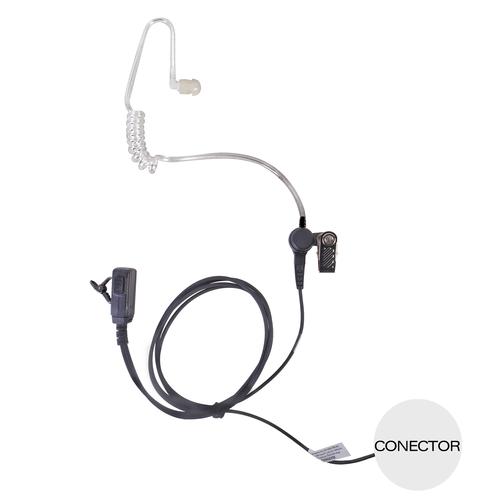 MICRÓFONO - AUDÍFONO DE SOLAPA CON TUBO ACÚSTICO TRANSPARENTE PARA NXPOC-130-Accesorios para KENWOOD-TXPRO-Bsai Seguridad & Controles