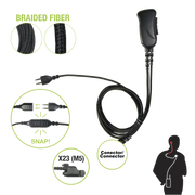 MICRÓFONO CON CABLE DE FIBRA TRENZADA SERIE SNAP COMPATIBLE CON CONECTOR MOTOROLA SERIE JEDI.-Accesorios para Motorola-PRYME-Bsai Seguridad & Controles