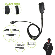 MICRÓFONO CON CABLE DE FIBRA TRENZADA SERIE SNAP COMPATIBLE CON CONECTOR MULTIPIN MOTOROLA SERIE GP.-Accesorios para Motorola-PRYME-Bsai Seguridad & Controles