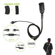 MICRÓFONO CON CABLE DE FIBRA TRENZADA SERIE SNAP COMPATIBLE CON KENWOOD CONECTOR MULTIPIN.-Accesorios para KENWOOD-PRYME-Bsai Seguridad & Controles