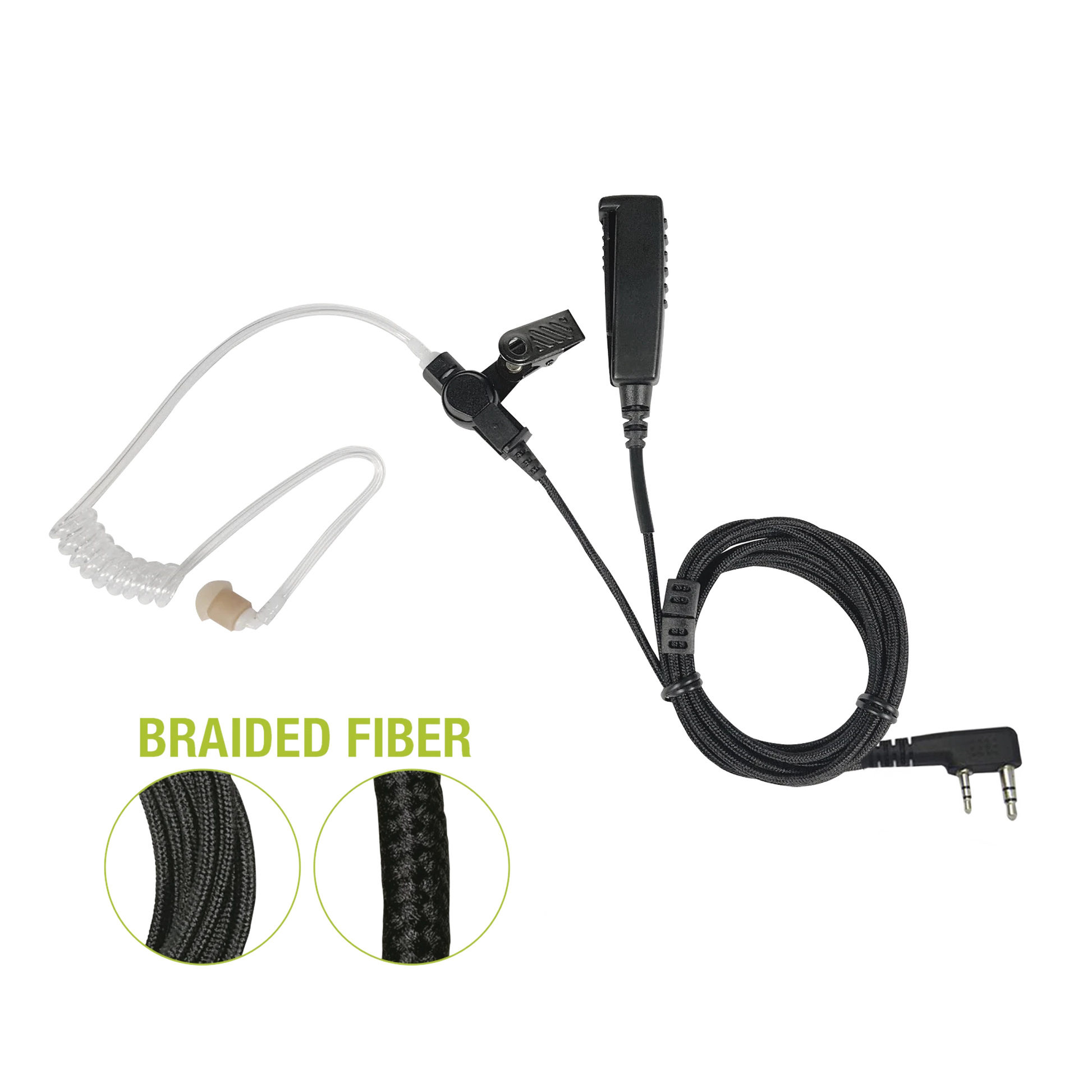 MICRÓFONO DE SOLAPA DE 2 CABLES FIBRA TRENZADA SERIE SPM2300BF CON CONECTOR KENWOOD DE 2 PINES-Accesorios para KENWOOD-PRYME-Bsai Seguridad & Controles