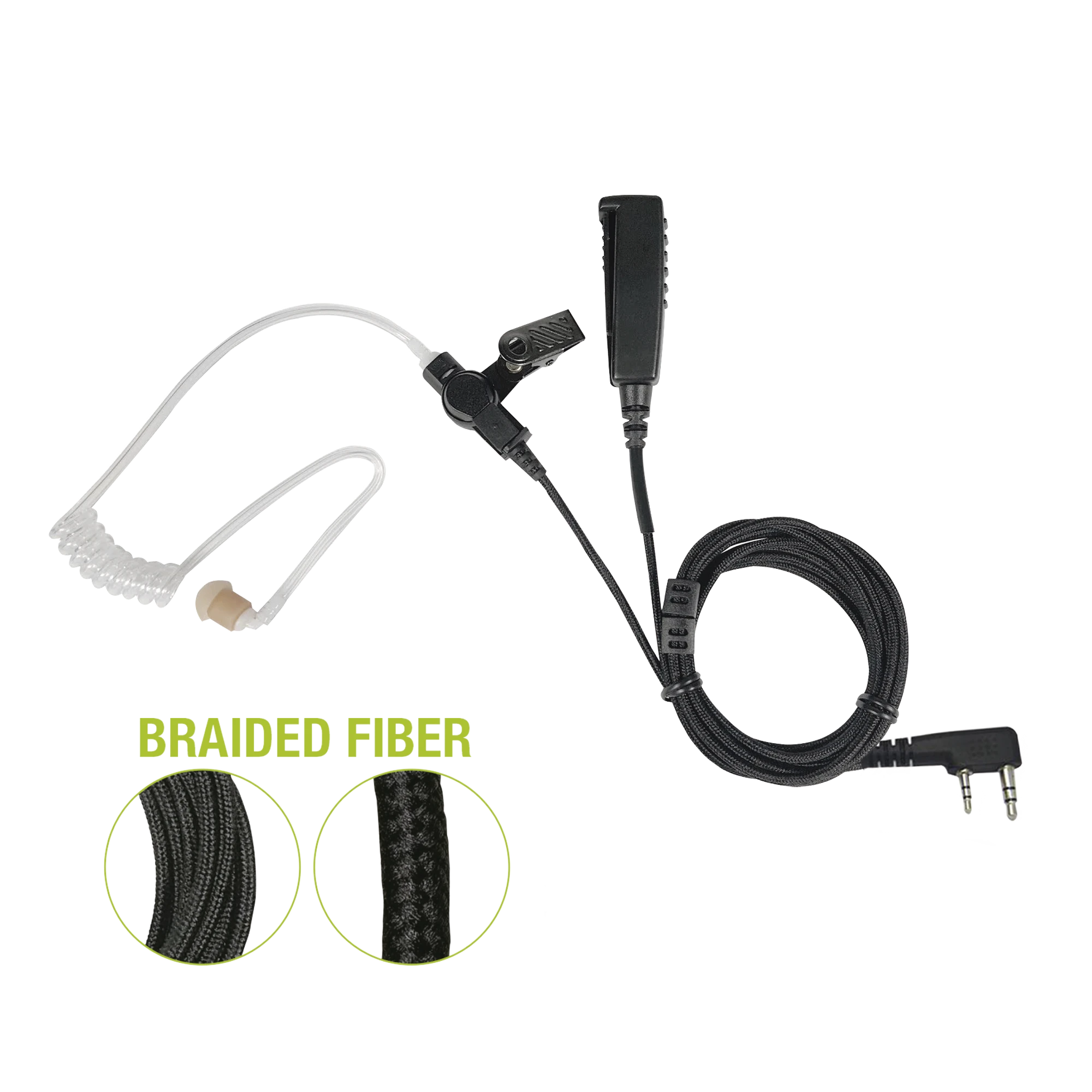 MICRÓFONO DE SOLAPA DE 2 CABLES FIBRA TRENZADA SERIE SPM2300BF CON CONECTOR KENWOOD DE 2 PINES-Accesorios para KENWOOD-PRYME-Bsai Seguridad & Controles