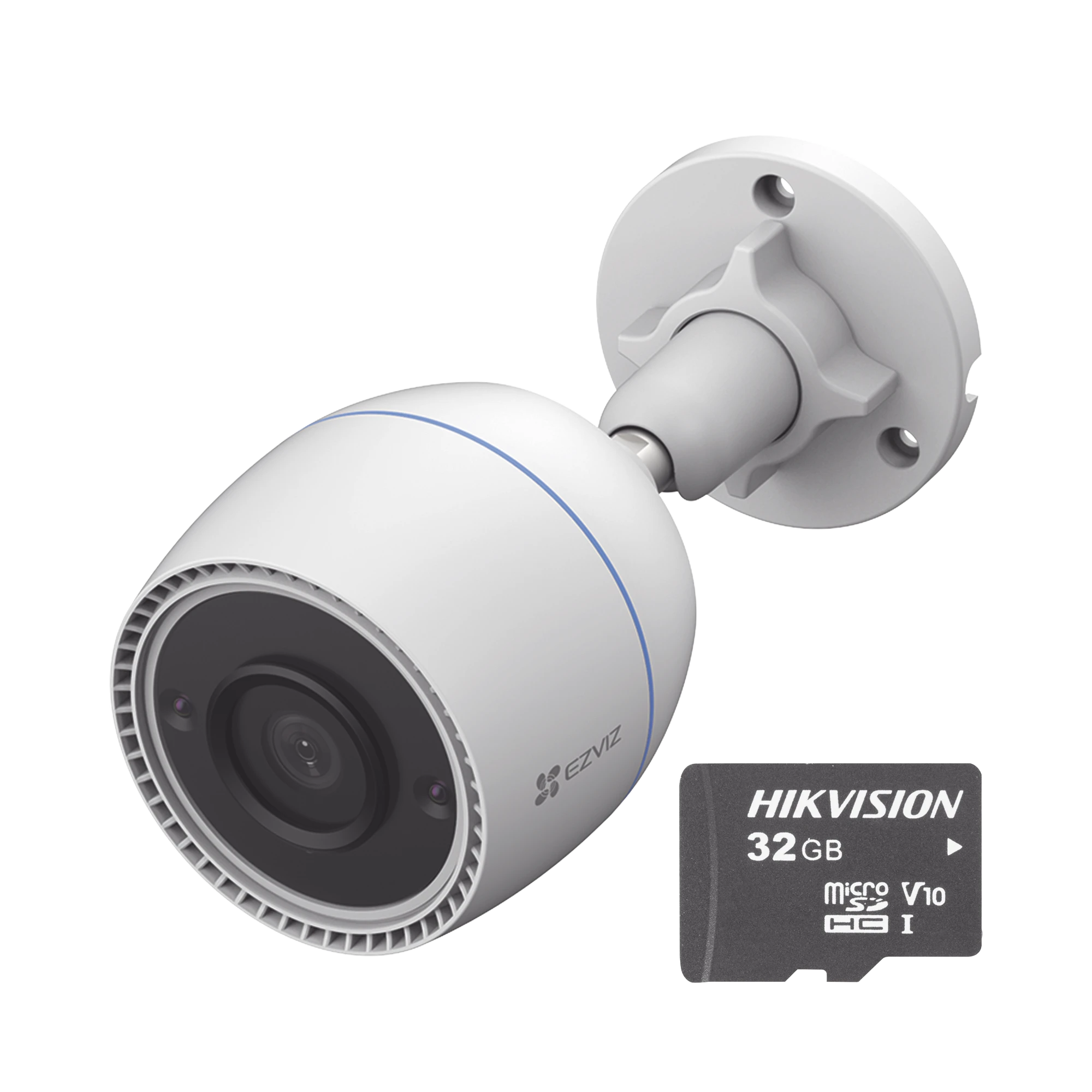 KIT DE CAMARA WIFI Y MEMORIA MICROSD, INCLUYE 1 PIEZA CS-C3TN Y 1 PIEZA HS-TF-L2/32G/P / DETECCIÓN DE MOVIMIENTO / NOTIFICACIÓN PUSH / MICRÓFONO INTEGRADO-Kits Sistemas Completos-EZVIZ-Bsai Seguridad & Controles