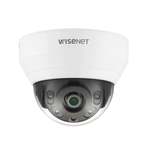 CÁMARA IP TIPO DOMO INTERIOR 2 MEGAPÍXEL / LENTE 2.8MM / IR 20M / WDR 120DB / H.265 & WISESTREAM / MICRÓFONO INTERCONSTRUIDO-Cámaras IP-HANWHA TECHWIN WISENET-QND-6012R-Bsai Seguridad & Controles