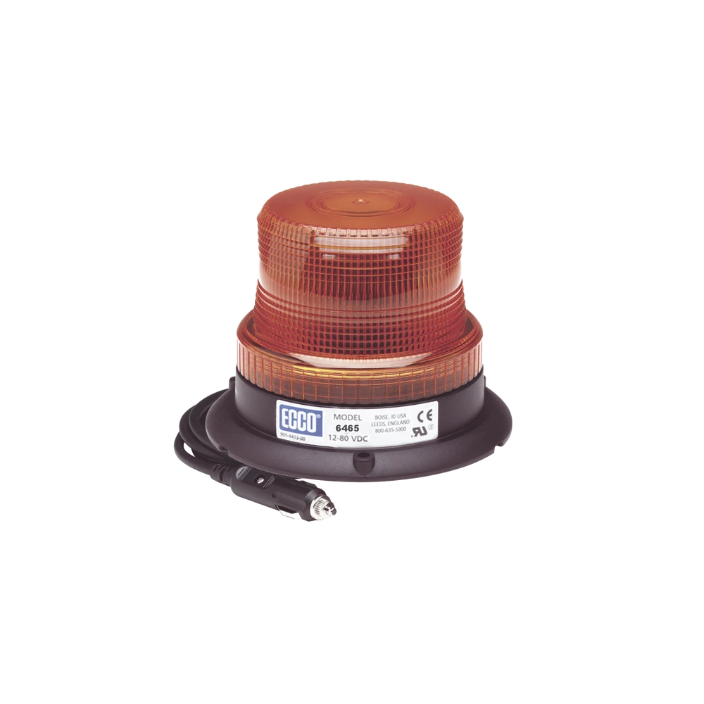 MINI BURBUJA LED COLOR ÁMBAR SERIE X6465 CON MONTAJE DE SUCCIÓN MAGNETICO-Sirenas-ECCO-Bsai Seguridad & Controles