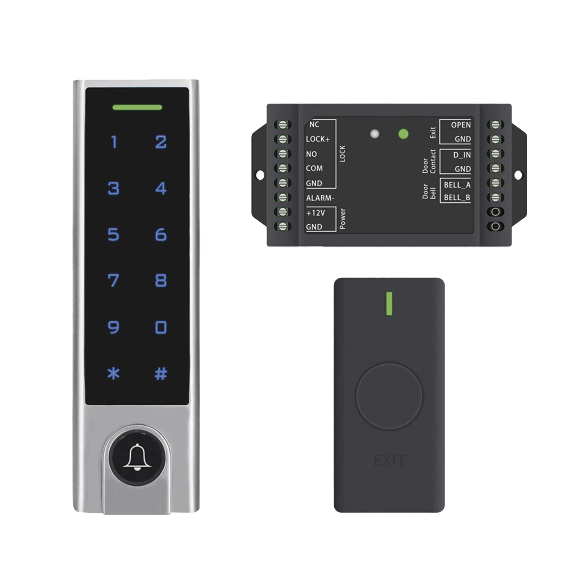 MINI CONTROLADOR DE ACCESO CON TECLADO INALÁMBRICO / CUENTA CON BOTÓN DE SALIDA INALÁMBRICO / SOPORTA TARJETA Y CONTRASEÑA / CUENTA CON BOTÓN DE TIMBRE-Paneles de Control de Acceso-ACCESSPRO-Bsai Seguridad & Controles