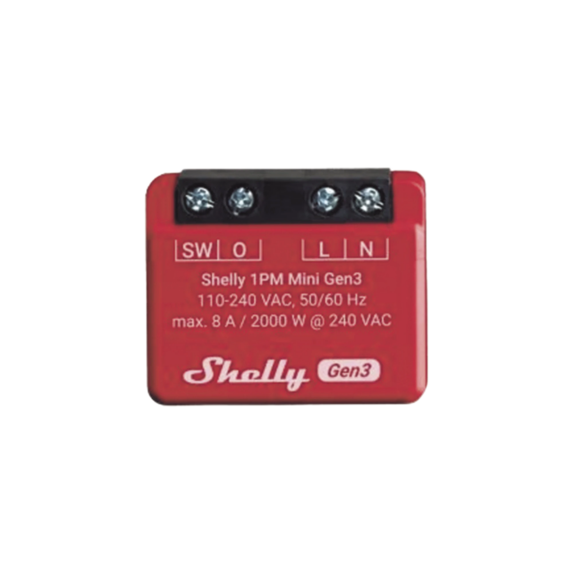 MINI INTERRUPTOR INTELIGENTE CON WI-FI, MEDICIÓN DE CONSUMO, 1 CANAL 8A, COMPATIBLE CON ASISTENTES DE VOZ ALEXA Y GOOGLEHOME-Iluminación-SHELLY-Bsai Seguridad & Controles