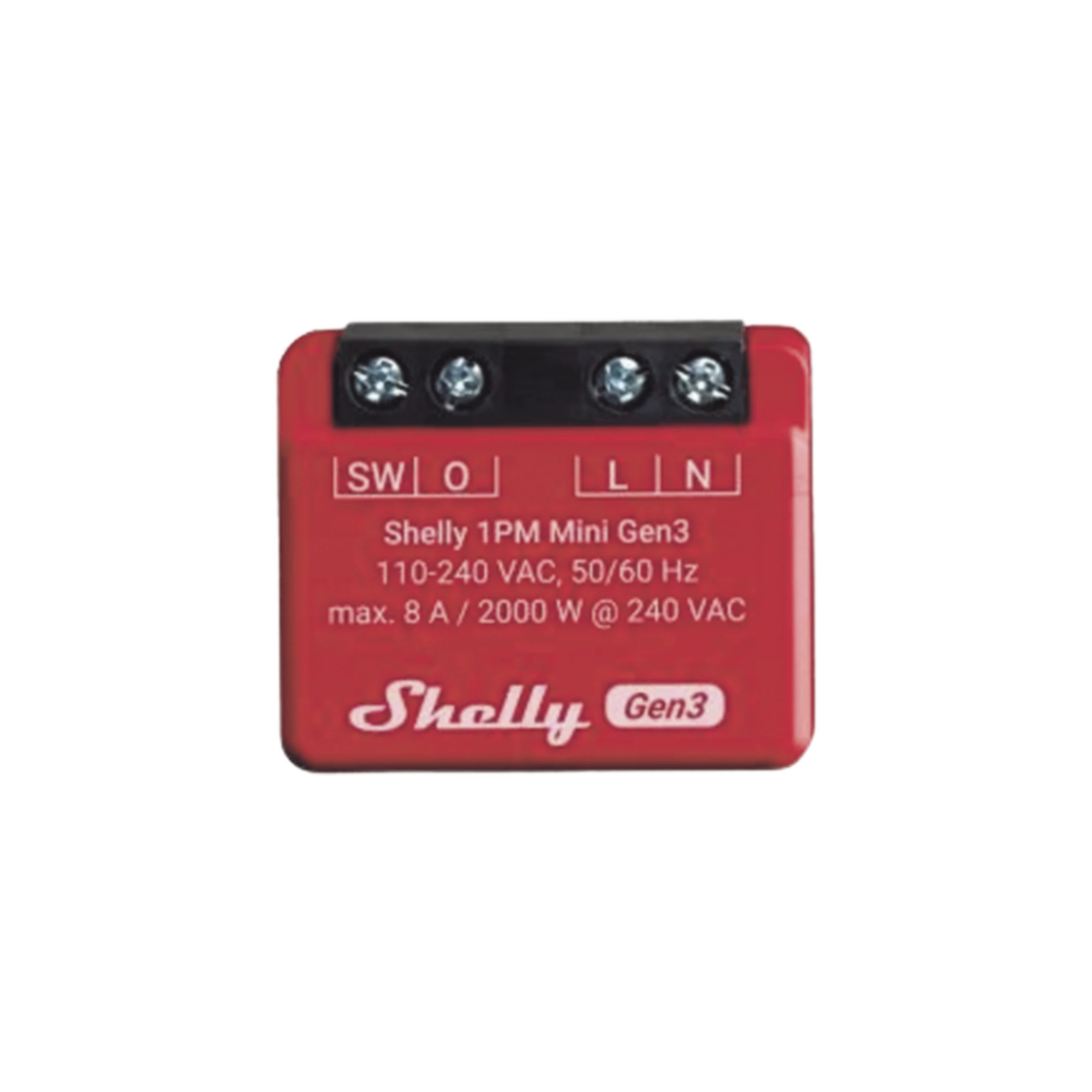 MINI INTERRUPTOR INTELIGENTE CON WI-FI, MEDICIÓN DE CONSUMO, 1 CANAL 8A, COMPATIBLE CON ASISTENTES DE VOZ ALEXA Y GOOGLEHOME-Iluminación-SHELLY-Bsai Seguridad & Controles