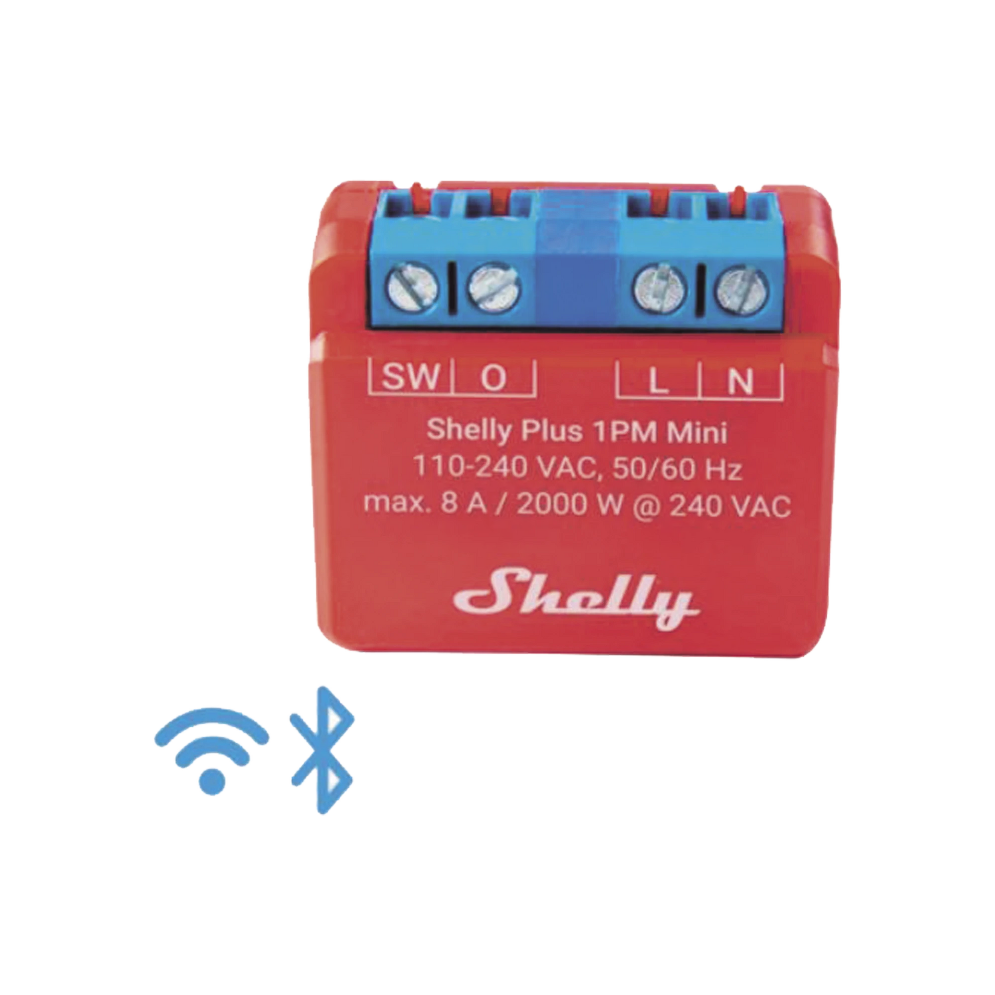 MINI INTERRUPTOR INTELIGENTE CON WI-FI, MEDICIÓN DE CONSUMO, 1 CANAL 8A, COMPATIBLE CON ASISTENTES DE VOZ ALEXA Y GOOGLEHOME-Automatización - Casa Inteligente-SHELLY-Bsai Seguridad & Controles