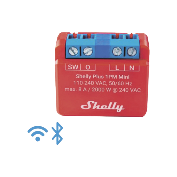 MINI INTERRUPTOR INTELIGENTE CON WI-FI, MEDICIÓN DE CONSUMO, 1 CANAL 8A, COMPATIBLE CON ASISTENTES DE VOZ ALEXA Y GOOGLEHOME-Automatización - Casa Inteligente-SHELLY-SHELLYPLUS1PMMINI-Bsai Seguridad & Controles