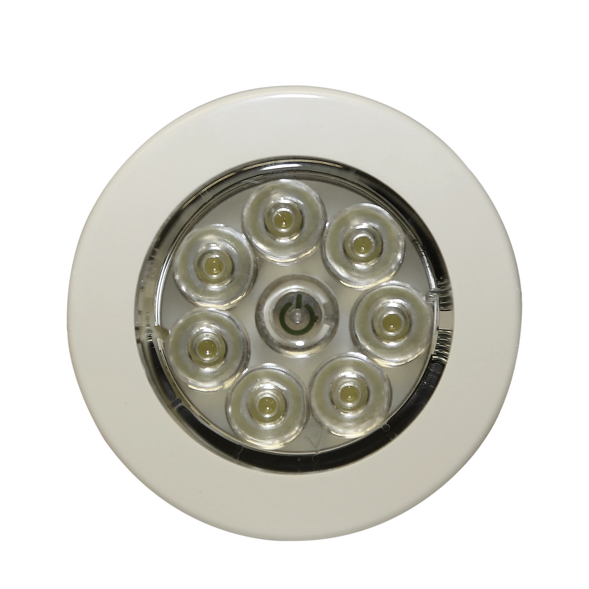 MINI LUZ DE CORTESÍA CIRCULAR CON BISEL BLANCO DE 2.8 PULGADAS, 50 LUMENES-Barras para Interior-ECCO-Bsai Seguridad & Controles