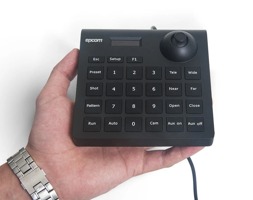 MINI TECLADO CONTROLADOR PTZ CON PANTALLA LCD Y JOYSTICK ALTAMENTE RESISTENTE-Accesorios Videovigilancia-EPCOM-Bsai Seguridad & Controles
