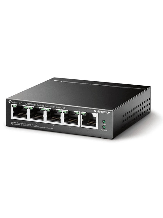 TP-LINK TL-SF1005LP - SWITCH POE NO ADMINISTRABLE/ 5 PUERTOS FAST ETHERNET/ 4 PUERTOS POE AF/ PRESUPUESTO POE DE HASTA 41W/ MODO EXTENDIDO HASTA 250M DE CONEXIÓN-Switches POE-TP-LINK-TPL3720001-Bsai Seguridad & Controles