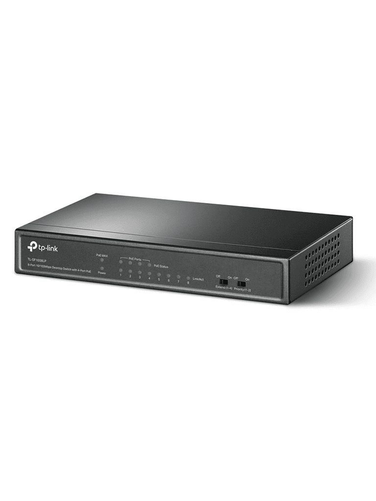 TP-LINK TL-SF1008LP - SWITCH POE NO ADMINISTRABLE/ 8 PUERTOS FAST ETHERNET/ 4 PUERTOS POE AF/ PRESUPUESTO POE DE HASTA 41W/ MODO EXTENDIDO HASTA 250M DE CONEXIÓN-Switches POE-TP-LINK-Bsai Seguridad & Controles