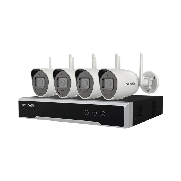 (120 METROS INALÁMBRICOS) KIT IP INALÁMBRICO 1080P / NVR 4 CANALES / 4 CÁMARAS BALA PARA EXTERIOR / 1 HDD DE 1 TB / MODO REPETIDOR-Kits Cámaras de Seguridad-HIKVISION-NK42W0H-1T(WD)(D)-Bsai Seguridad & Controles