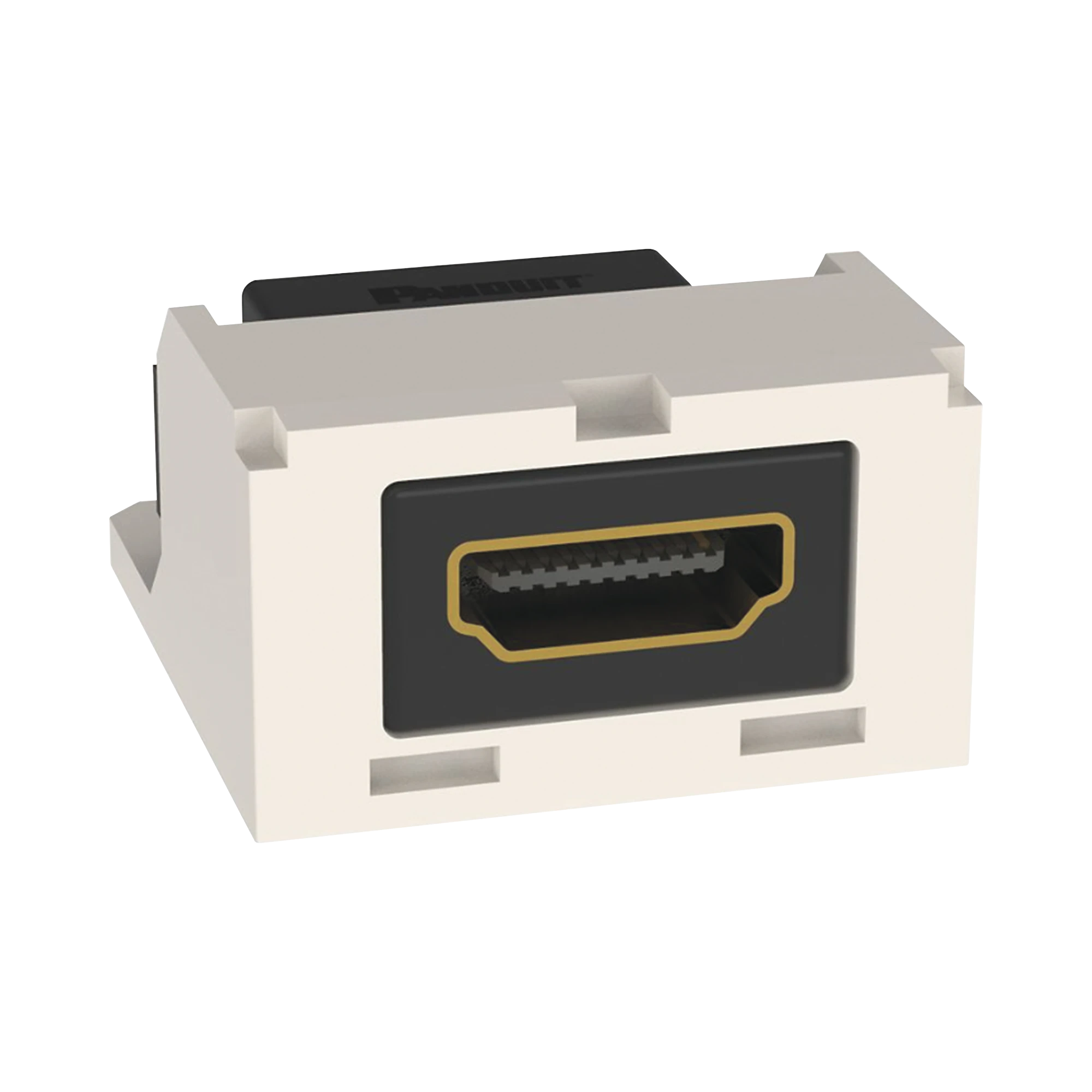 MÓDULO ACOPLADOR HDMI 2.0, HEMBRA A HEMBRA TIPO-A, CATEGORÍA 2, MINI-COM, COLOR BLANCO MATE-Cableado-PANDUIT-Bsai Seguridad & Controles
