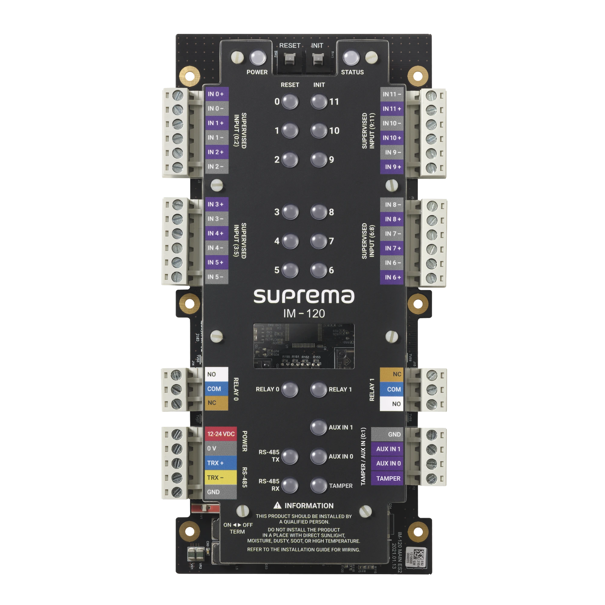 MÓDULO DE SUPERVISIÓN DE 12 ENTRADAS Y 2 SALIDAS DE RELEVADOR-Paneles de Control de Acceso-SUPREMA-Bsai Seguridad & Controles