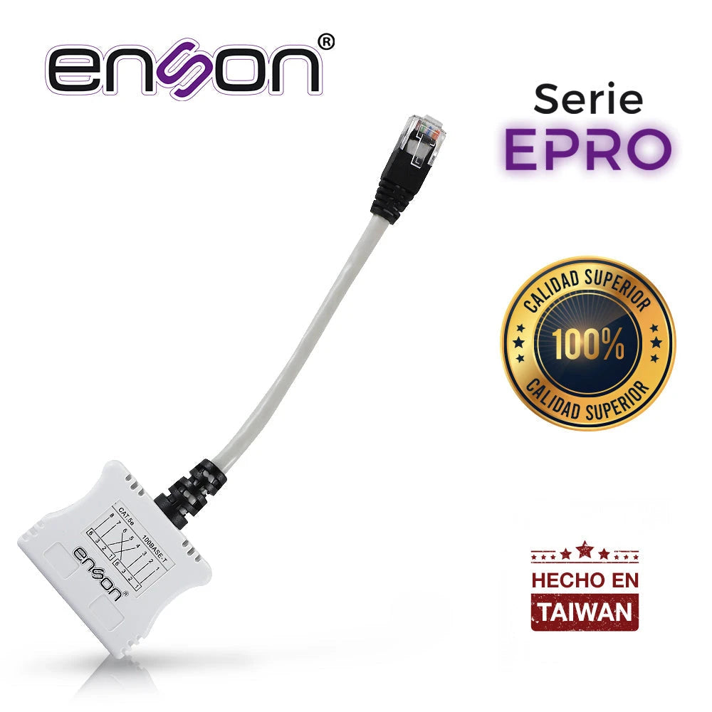 MODULO DUPLEXOR PASIVO ENSON EPRO-T2 SOPORTA POE TRABAJA EN PAR IDEAL PARA ENVIAR DOS NODOS DE RED A TRAVES DE UN SOL0O CABLE UTP TRABAJA CON CAT5E Y CAT6-Canalizacion-ENSON-Bsai Seguridad & Controles