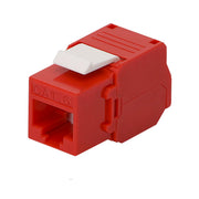 MÓDULO JACK KEYSTONE CAT6 (TOOLLESS), CON TERMINACIÓN EN ÁNGULO 180 º COLOR ROJO, COMPATIBLE CON FACEPLATE Y PATCHPANEL LINKEDPRO-Cableado-LINKEDPRO BY EPCOM-Bsai Seguridad & Controles