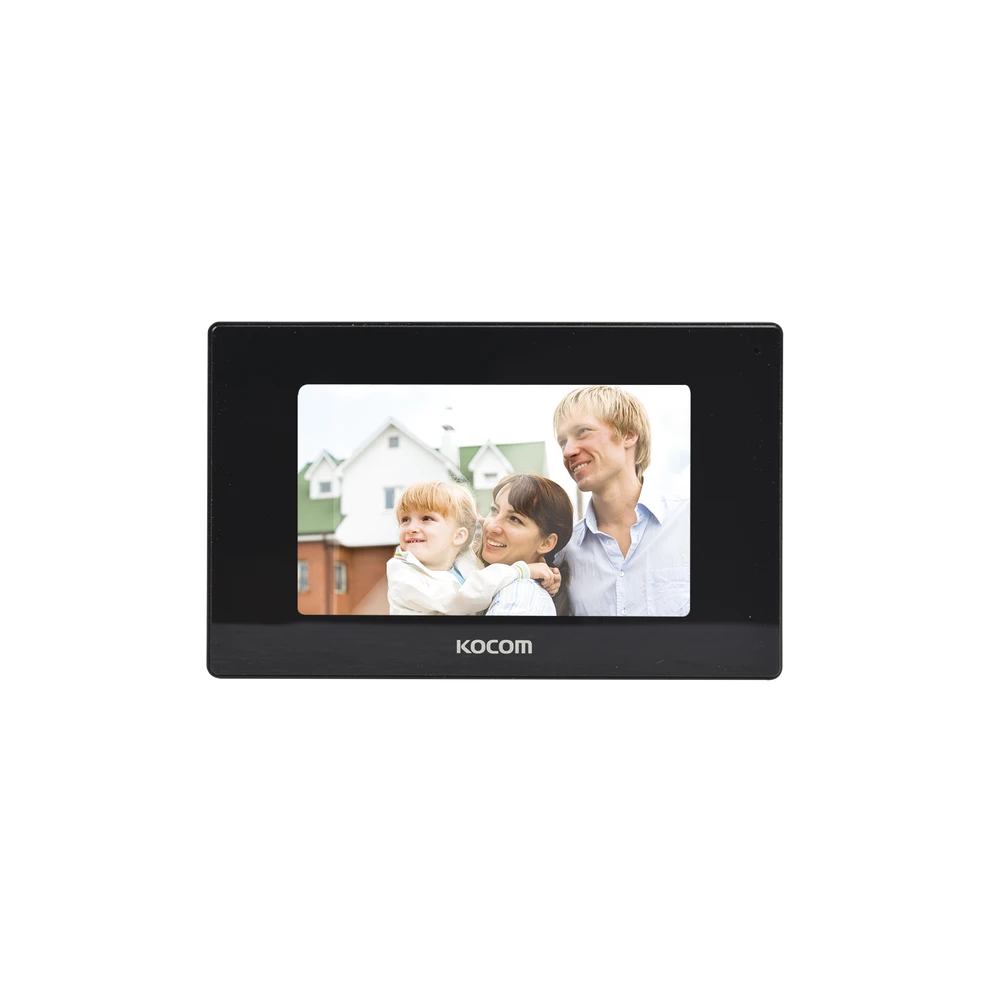 MONITOR 7" COLOR NEGRO, ALTA DEFINICIÓN (HD), TIPO ESPEJO, CON ENTRADA PARA MICROSD PARA GRABACION-Porteros-KOCOM-Bsai Seguridad & Controles