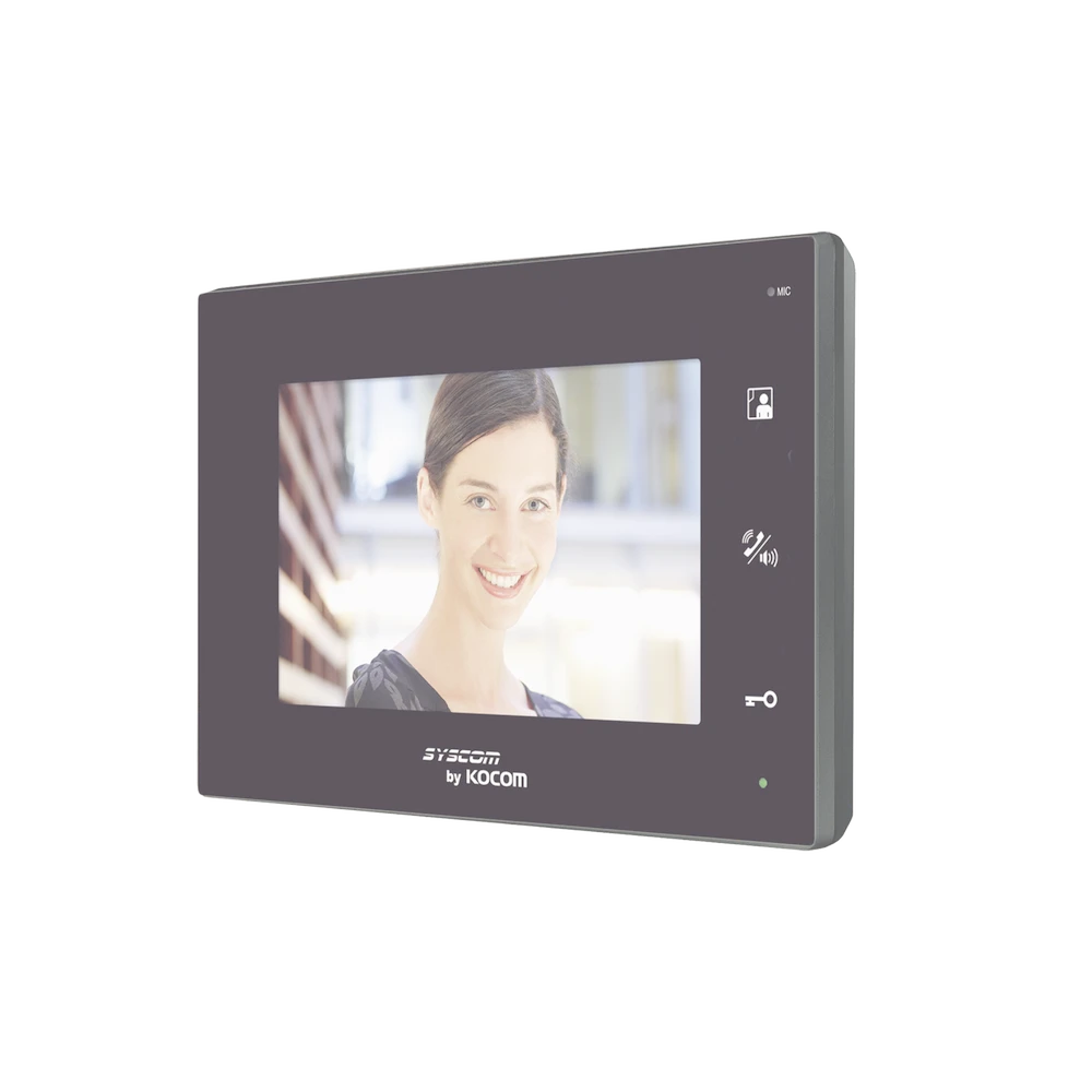 MONITOR ADICIONAL COLOR NEGRO MANOS LIBRES CON PANTALLA LCD A COLOR DE 7"-Porteros-KOCOM-Bsai Seguridad & Controles