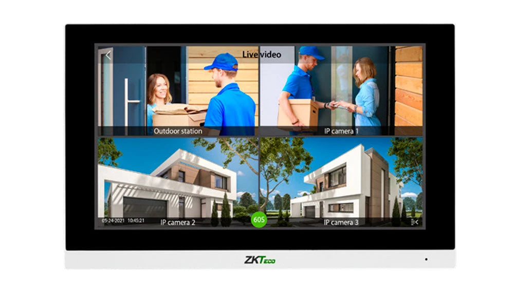 MONITOR DE VIDEO IP INTELIGENTE PARA INTERIORES ZKTECO MODELO VT07-B01 SE PUEDE COMUNICAR CON CONTROLES DE ACCESO SERIE SENSEFACE PANTALLA TACTIL DE 7 PULGADAS COMUNICACION TCP/IP-Videoportero-ZKTECO-VT07-B01-Bsai Seguridad & Controles