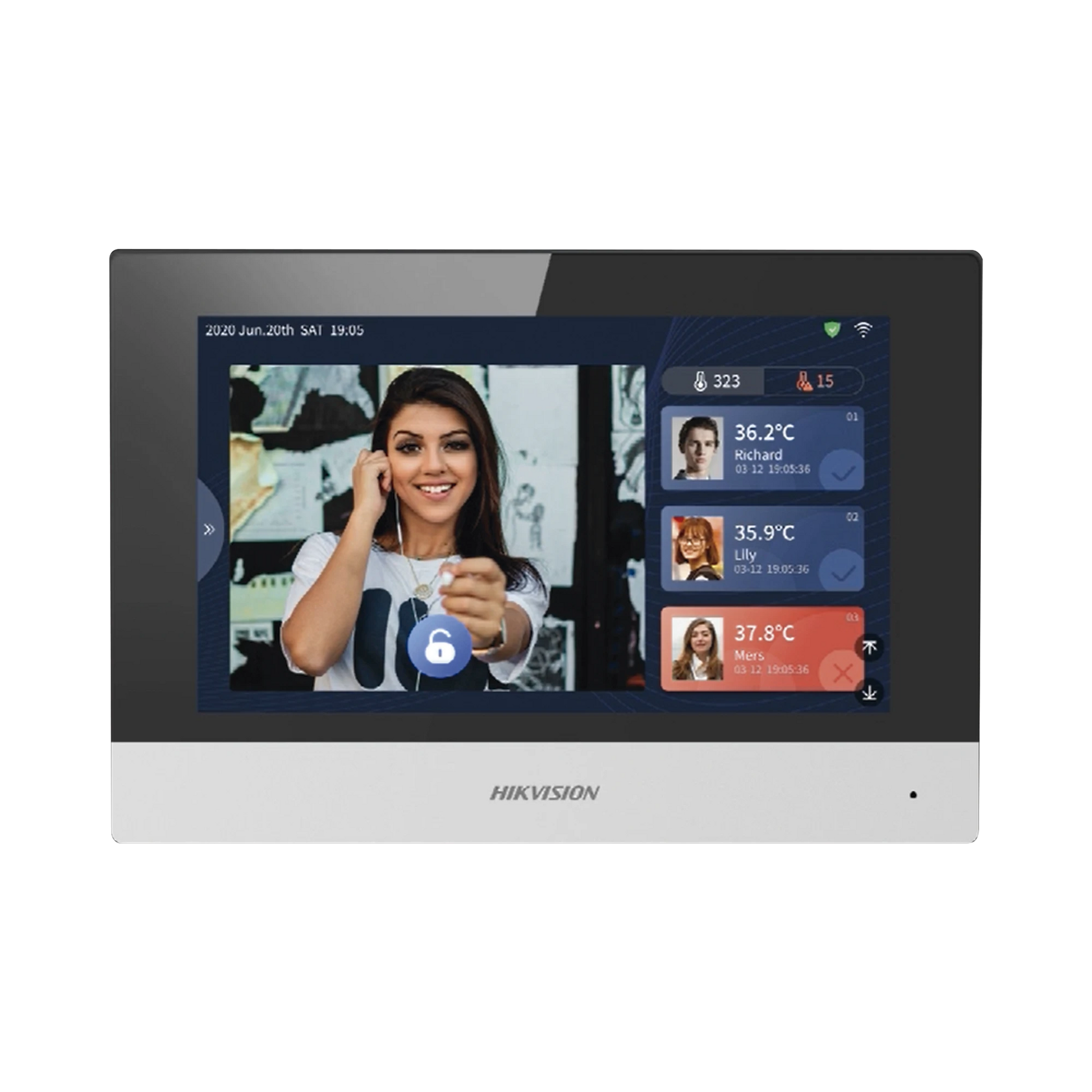 MONITOR - TABLETA ANDROID PARA MONITOREO DE ALERTAS POR TEMPERATURA CORPORAL (COMPLEMENTO OPCIONAL DE BIOMETRICO FACIAL CON MEDICIÓN DE TEMPERATURA)-Videoporteros e Interfonos-HIKVISION-Bsai Seguridad & Controles