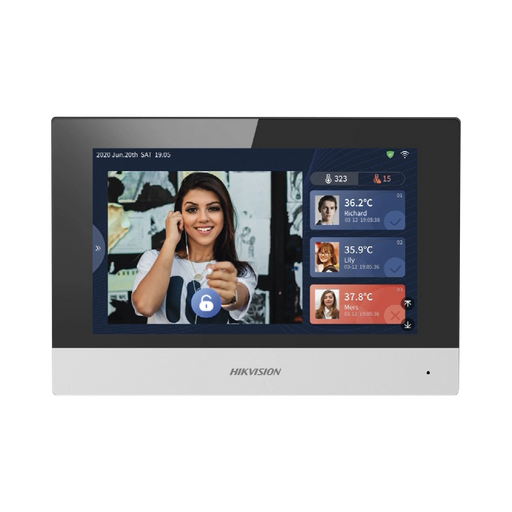 MONITOR - TABLETA ANDROID PARA MONITOREO DE ALERTAS POR TEMPERATURA CORPORAL (COMPLEMENTO OPCIONAL DE BIOMETRICO FACIAL CON MEDICIÓN DE TEMPERATURA)-Videoporteros e Interfonos-HIKVISION-DS-KC001-Bsai Seguridad & Controles
