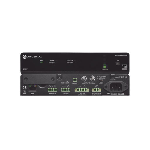 AMPLIFICADOR DE POTENCIA ESTÉREO / MONO - 120 WATTS-VoIP y Telefonía IP-ATLONA-AT-GAIN-120-Bsai Seguridad & Controles