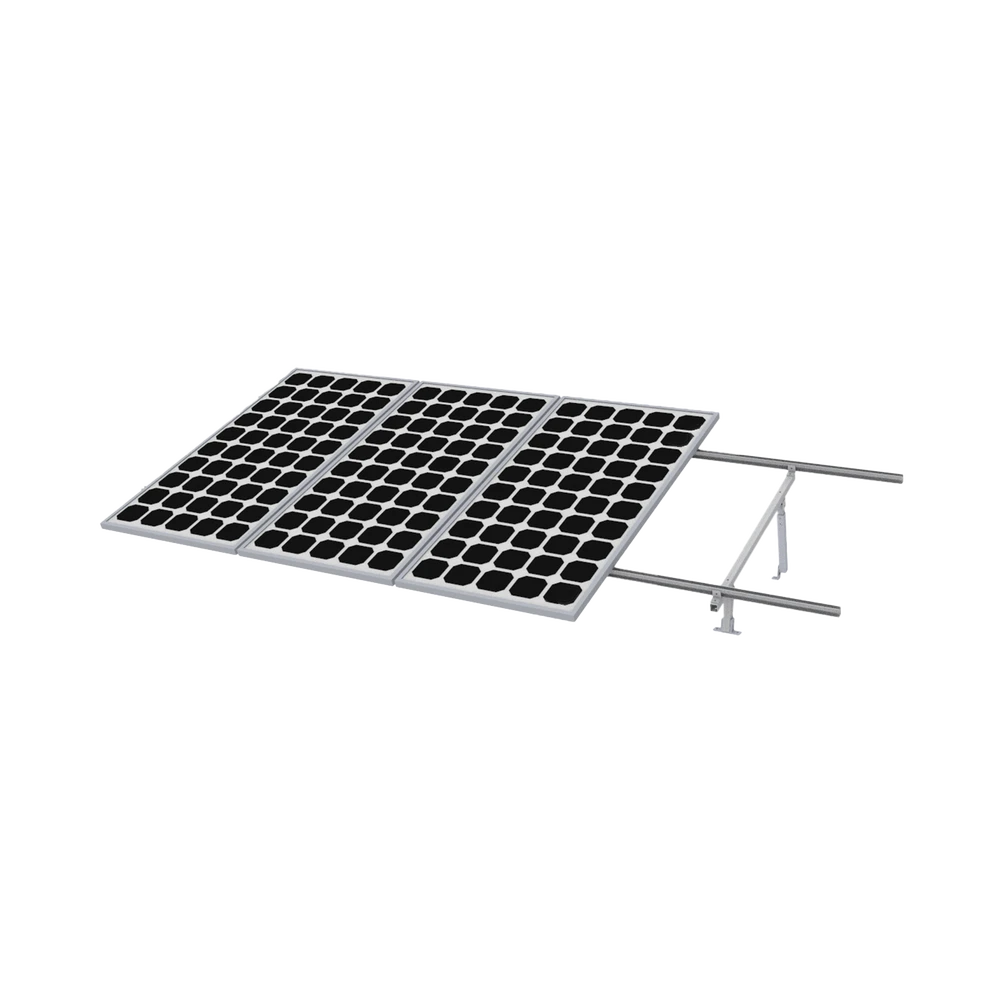 MONTAJE DE ALUMINIO ANODIZADO PARA TECHO O PISO DE CONCRETO DE RÁPIDA INSTALACIÓN LÍNEA PRO, ARREGLO 1X4 MÓDULOS FOTOVOLTAICOS DE ALTA RESISTENCIA AL VIENTO-Montajes para Paneles-EPCOM POWERLINE-Bsai Seguridad & Controles