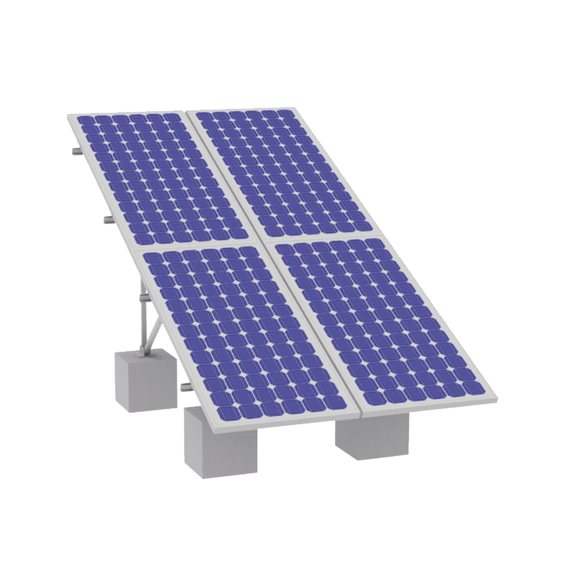 MONTAJE DE ALUMINIO EN TECHO O PISO DE CONCRETO PARA ARREGLO 2 X 2 MÓDULOS FOTOVOLTÁICOS DE 40MM DE ESPESOR-Montajes para Paneles-EPCOM POWERLINE-Bsai Seguridad & Controles