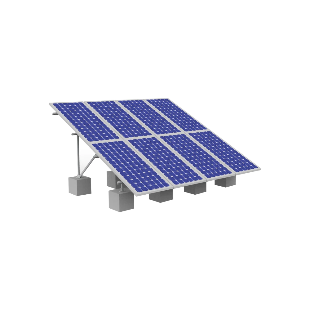 MONTAJE DE ALUMINIO EN TECHO O PISO DE CONCRETO PARA ARREGLO 2 X 4 MÓDULOS FOTOVOLTÁICOS DE 40MM DE ESPESOR-Energía Solar y Eólica-EPCOM POWERLINE-Bsai Seguridad & Controles
