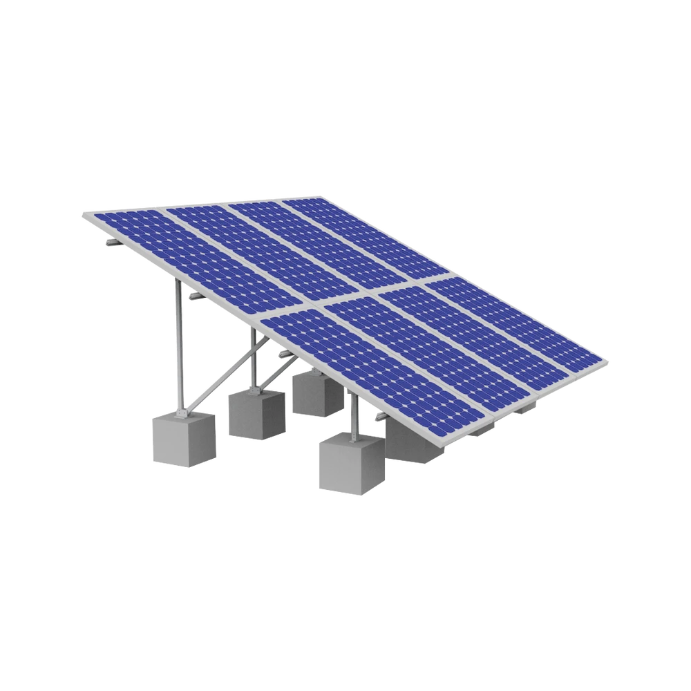 MONTAJE DE ALUMINIO EN TECHO O PISO DE CONCRETO PARA ARREGLO 2 X 4 MÓDULOS FOTOVOLTÁICOS DE 40MM DE ESPESOR-Energía Solar y Eólica-EPCOM POWERLINE-Bsai Seguridad & Controles