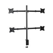 MONTAJE DE ESCRITORIO ARTICULADO PARA 4 MONITORES DE 13 A 27" / SOPORTA HASTA 15 KG / VESA 75 X 75 / 100 X 100 / ACERO-Monitores Pantallas y Mobiliario-EPCOM-Bsai Seguridad & Controles