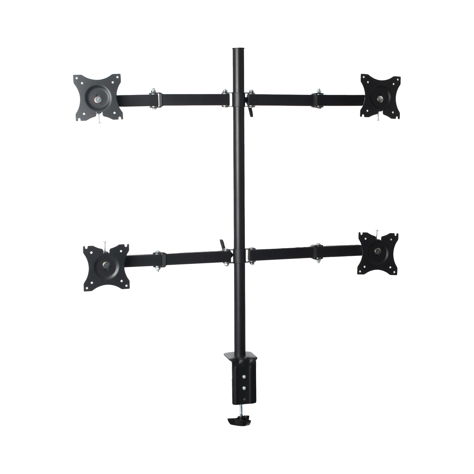 MONTAJE DE ESCRITORIO ARTICULADO PARA 4 MONITORES DE 13 A 27" / SOPORTA HASTA 15 KG / VESA 75 X 75 / 100 X 100 / ACERO-Monitores Pantallas y Mobiliario-EPCOM-Bsai Seguridad & Controles