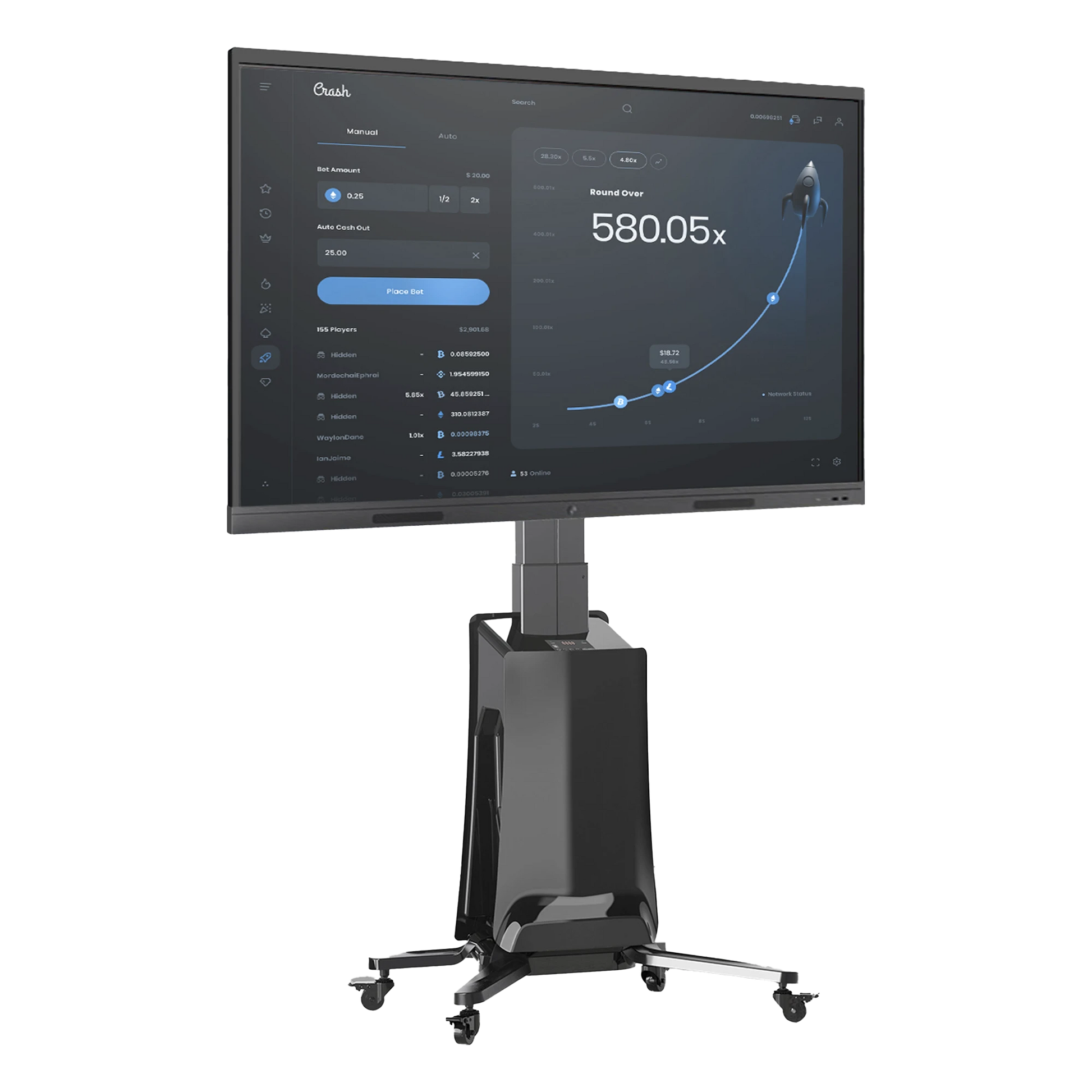 MONTAJE DE PISO MOVIL PARA PANTALLAS 55-80IN AJUSTABLE MOTORIZADO-Monitores Pantallas y Mobiliario-EPCOM-Bsai Seguridad & Controles