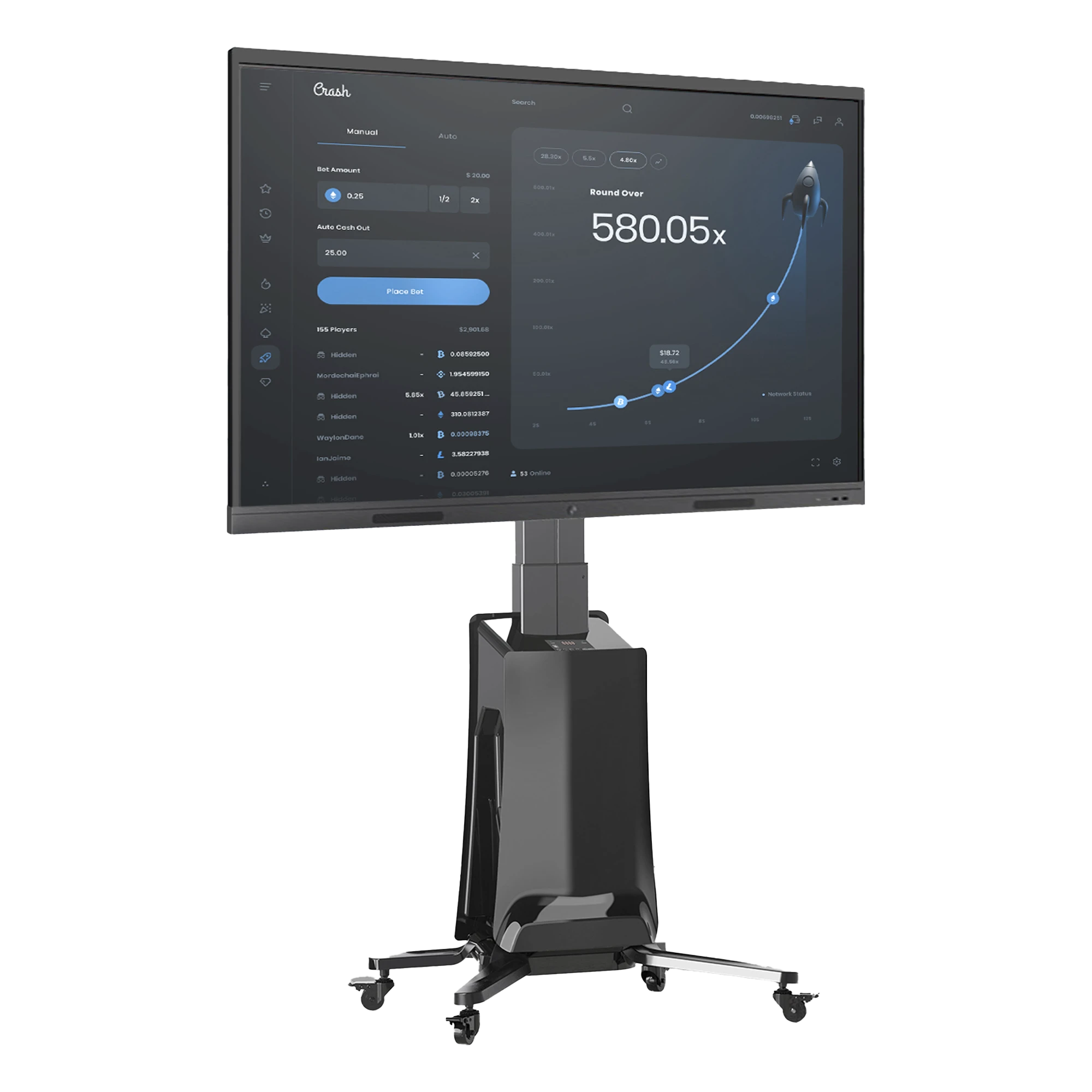 MONTAJE DE PISO MOVIL PARA PANTALLAS 55-80IN AJUSTABLE MOTORIZADO-Monitores Pantallas y Mobiliario-EPCOM-Bsai Seguridad & Controles