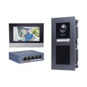 KIT DE VIDEOPORTERO IP CON LLAMADA A APP DE SMARTPHONE Y LECTOR DE TARJETAS EM / 2DA GENERACIÓN (MODULAR) / MONTAJE PARA EMPOTRAR INCLUIDO-Porteros-HIKVISION-Bsai Seguridad & Controles