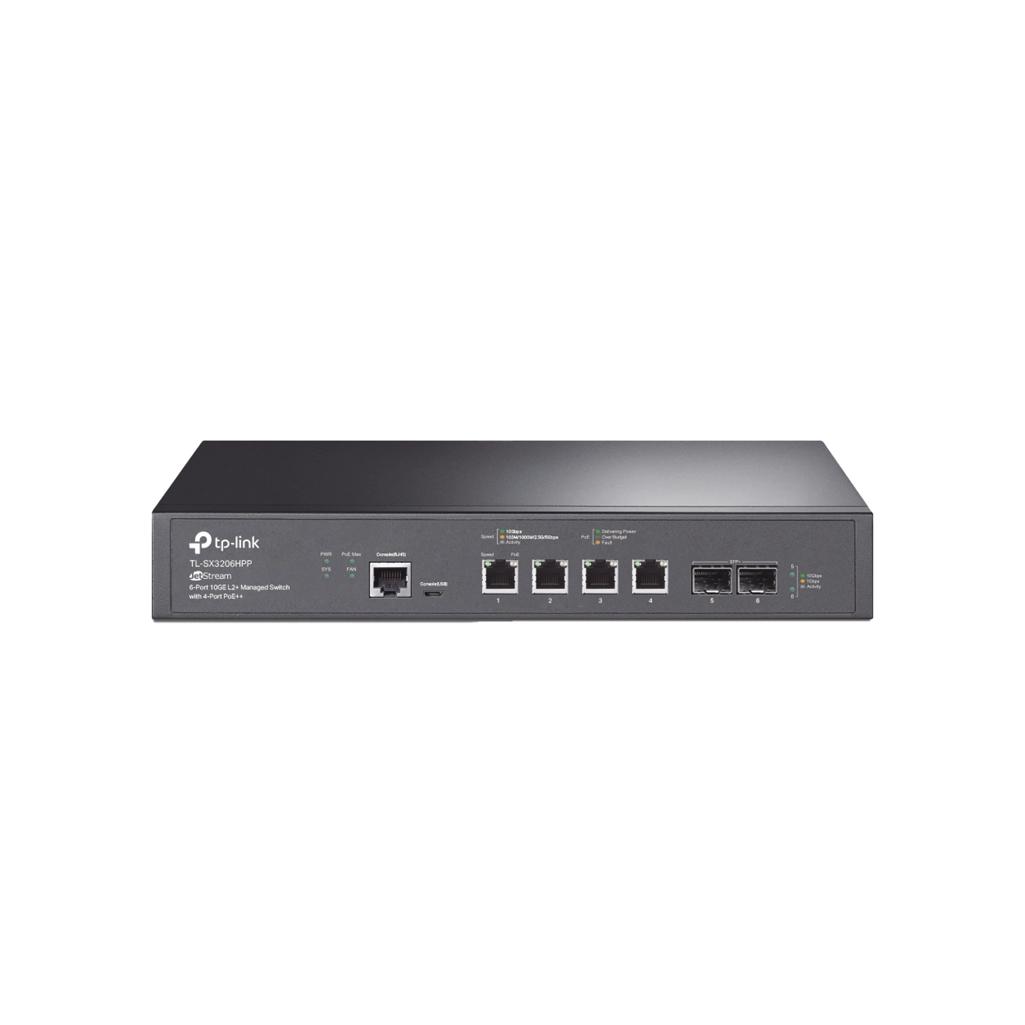 SWITCH L2+ POE++ OMADA 6 PUERTOS 10G / 4 PUERTOS 802.3 AF/AT/BT MULTI-GIGABIT 1G, 2.5G, 5G, 10G / 2 PUERTOS SFP+ 10G / MULTICAST IGMP / ADMINSTRACIÓN CENTRALIZADA OMADA O STAND-ALONE / PRESUPUESTO POE 200W / MONTAJE RACK-ESCRITORIO-Networking-TP-LINK-Bsai Seguridad & Controles