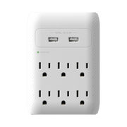 MULTICONTACTO DE PARED 110 VCA/ SUPRESOR DE PICOS / 6 X NEMA 5-15P / 2 X USB (5V @3.4A)-Calidad de la Energía-EPCOM POWERLINE-Bsai Seguridad & Controles