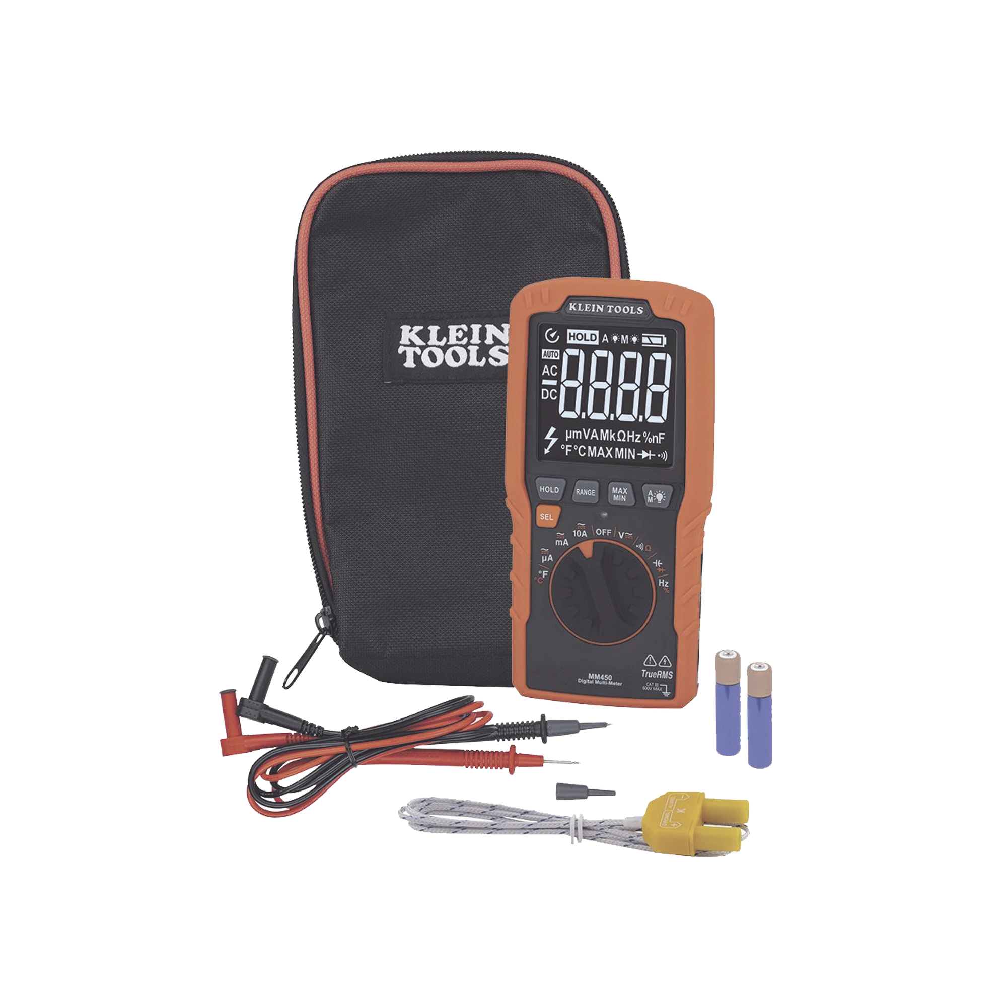MULTÍMETRO DIGITAL ESBELTO DE RANGO AUTOMÁTICO CON TRMS 600V Y MEDICIÓN DE TEMPERATURA-Herramientas-KLEIN TOOLS-Bsai Seguridad & Controles