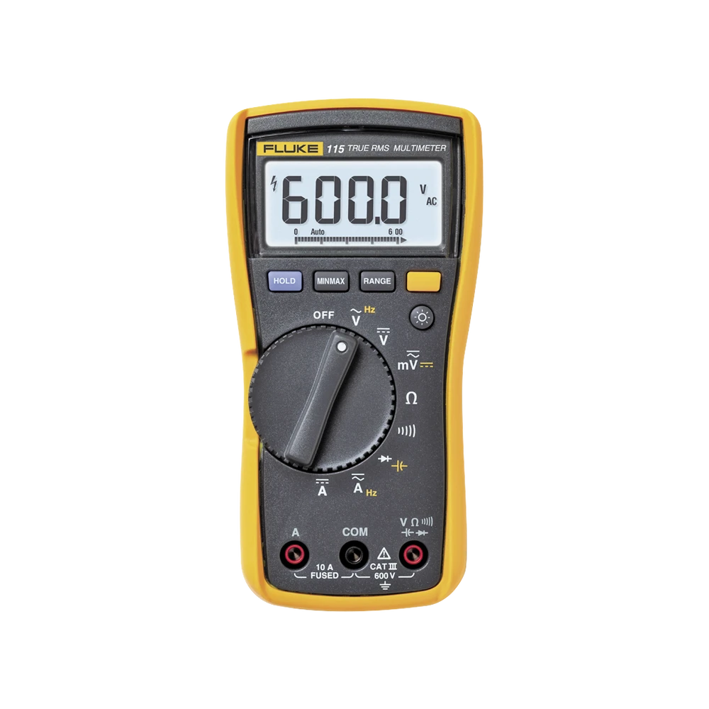 MULTÍMETRO DIGITAL PARA ELECTRICISTA, PARA PRUEBAS DE CAPACITANCIA Y DIODOS, USO CON VOLTAJE MÁXIMO DE 600 V, PANTALLA LED RETROILUMINADA-Herramientas-FLUKE-Bsai Seguridad & Controles