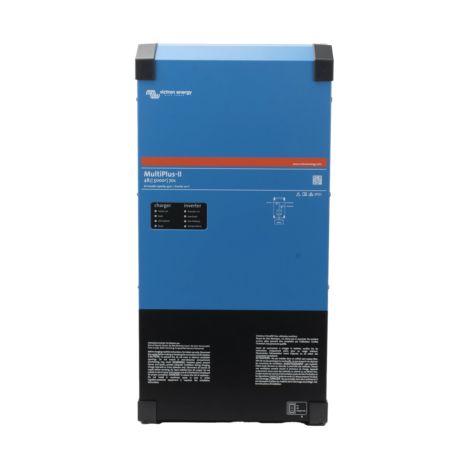 MULTIPLUS-II 48/5000/70-95 / INVERSOR CARGADOR DE ONDA PURA / ENTRADA 48 VCC / SALIDA 4000 W 120 VCA 60 HZ-Energía Solar-VICTRON ENERGY-Bsai Seguridad & Controles