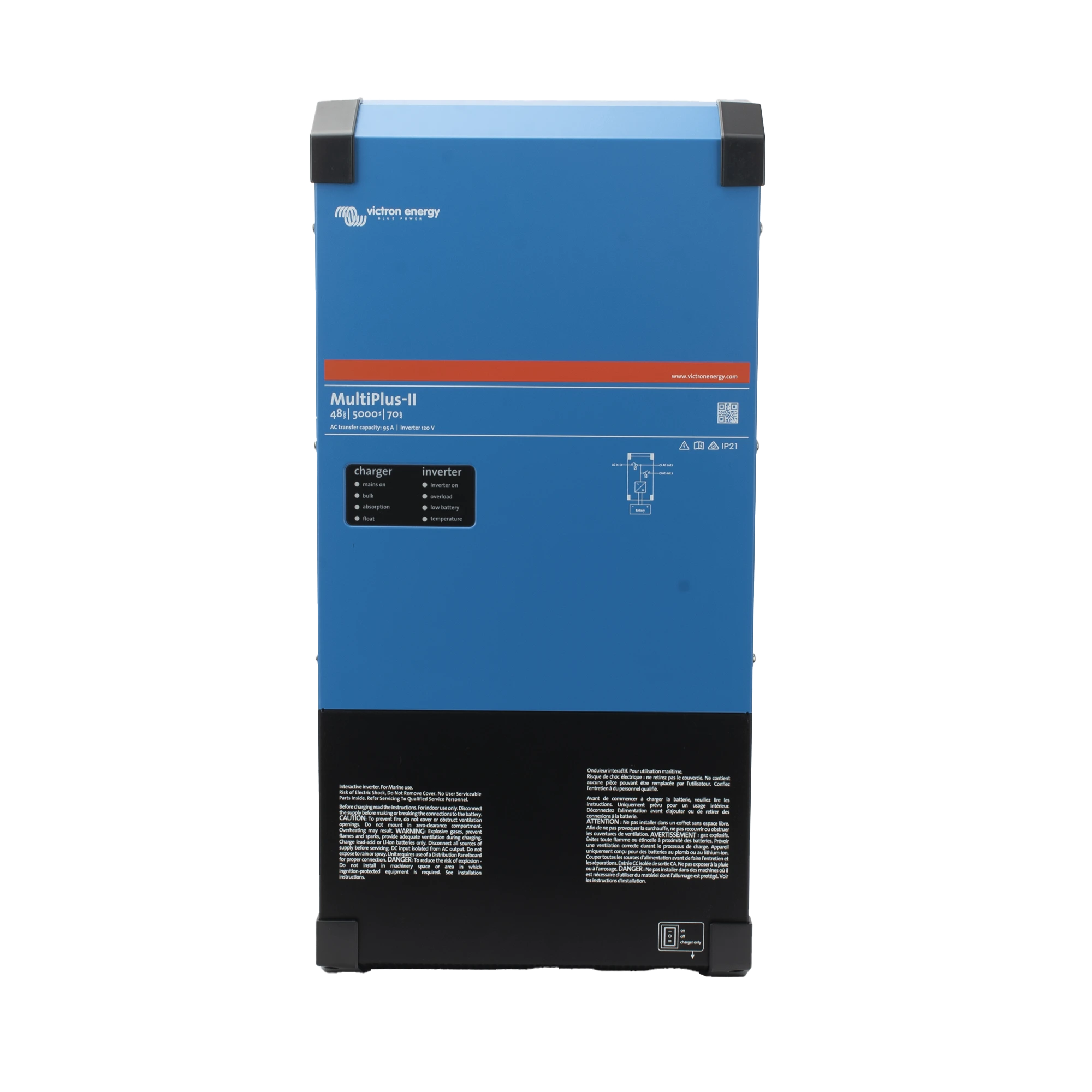 MULTIPLUS-II 48/5000/70-95 / INVERSOR CARGADOR DE ONDA PURA / ENTRADA 48 VCC / SALIDA 4000 W 120 VCA 60 HZ-Energía Solar-VICTRON ENERGY-Bsai Seguridad & Controles